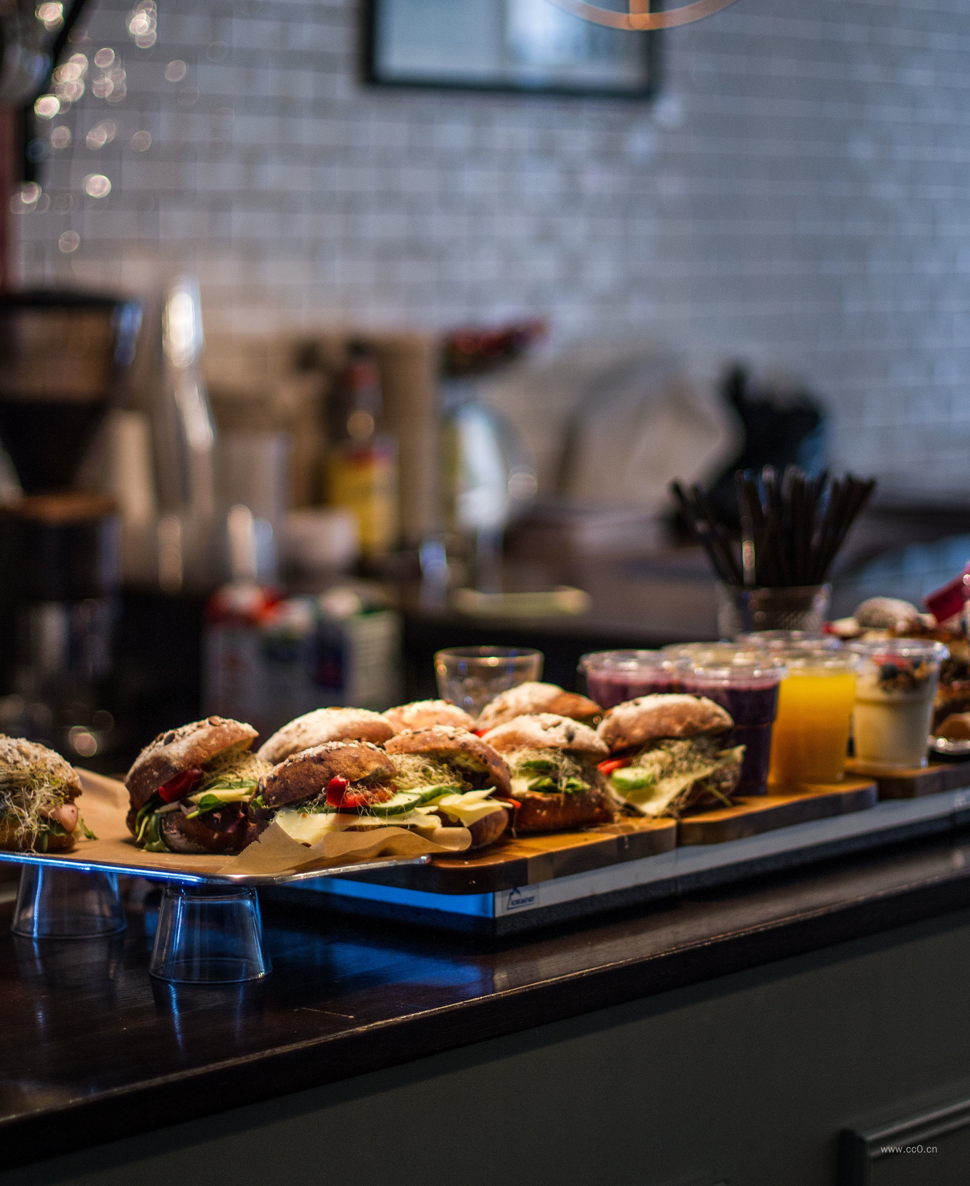 餐厅的汉堡包食物图片