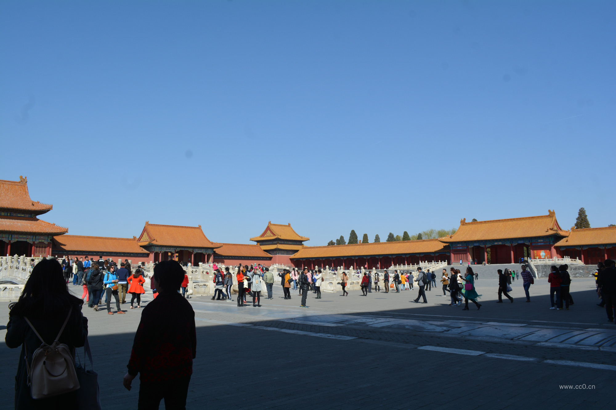 北京紫禁城的古建筑与游客