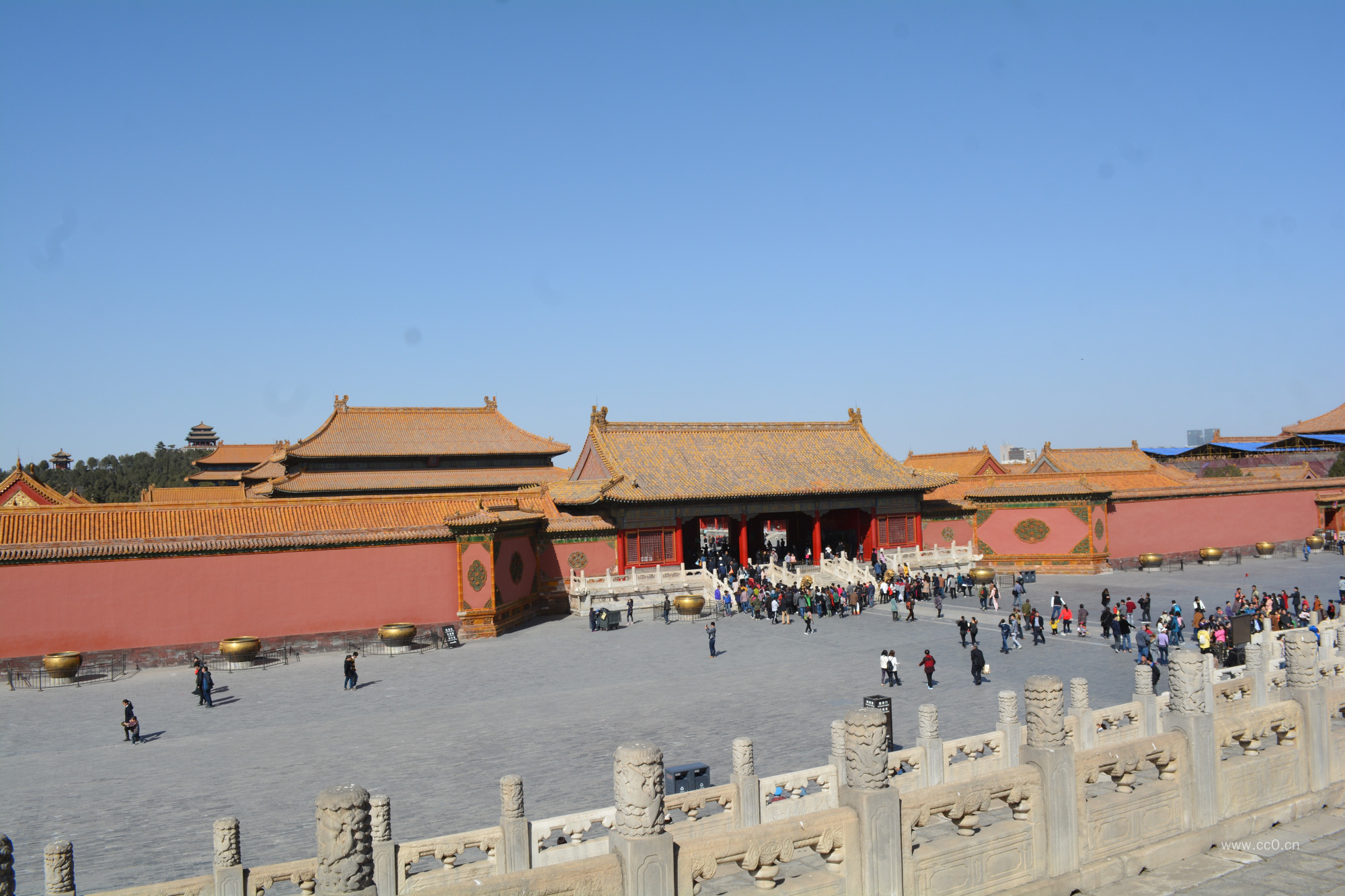 故宫的皇宫建筑与汉白玉石栏杆图片