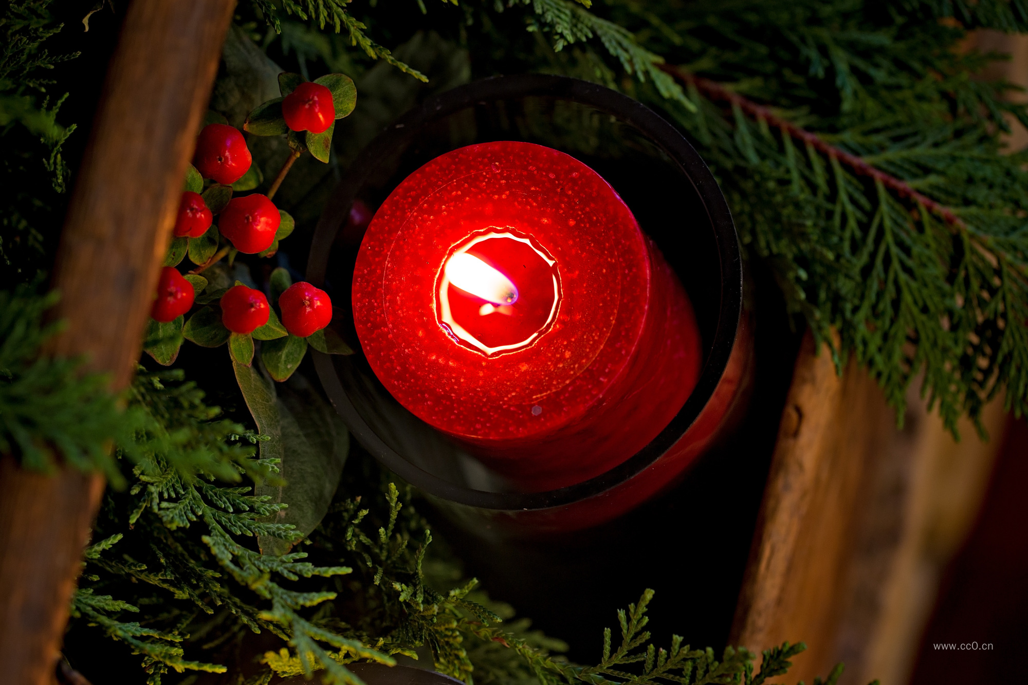 圣诞节的烛光图片