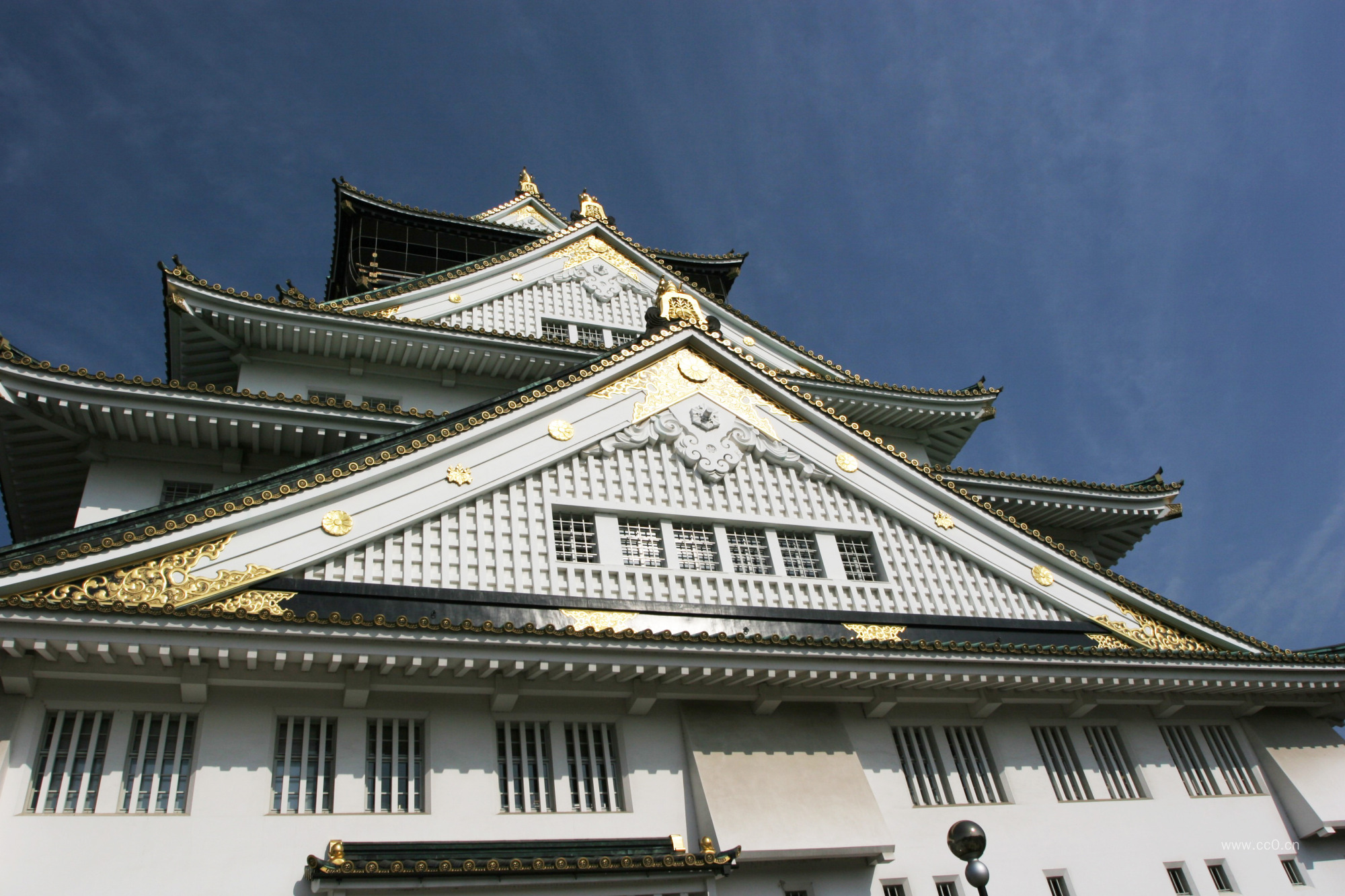 大阪城的日本建筑图片