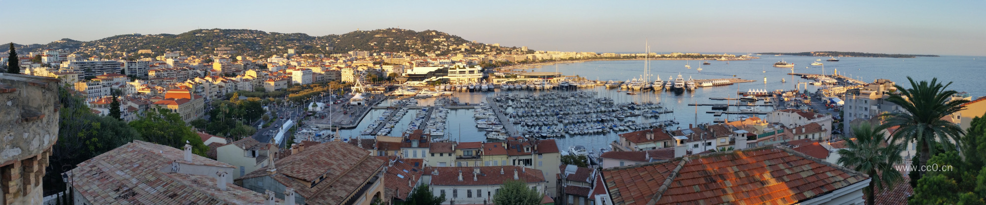 海湾码头港口停泊的船只全景图片