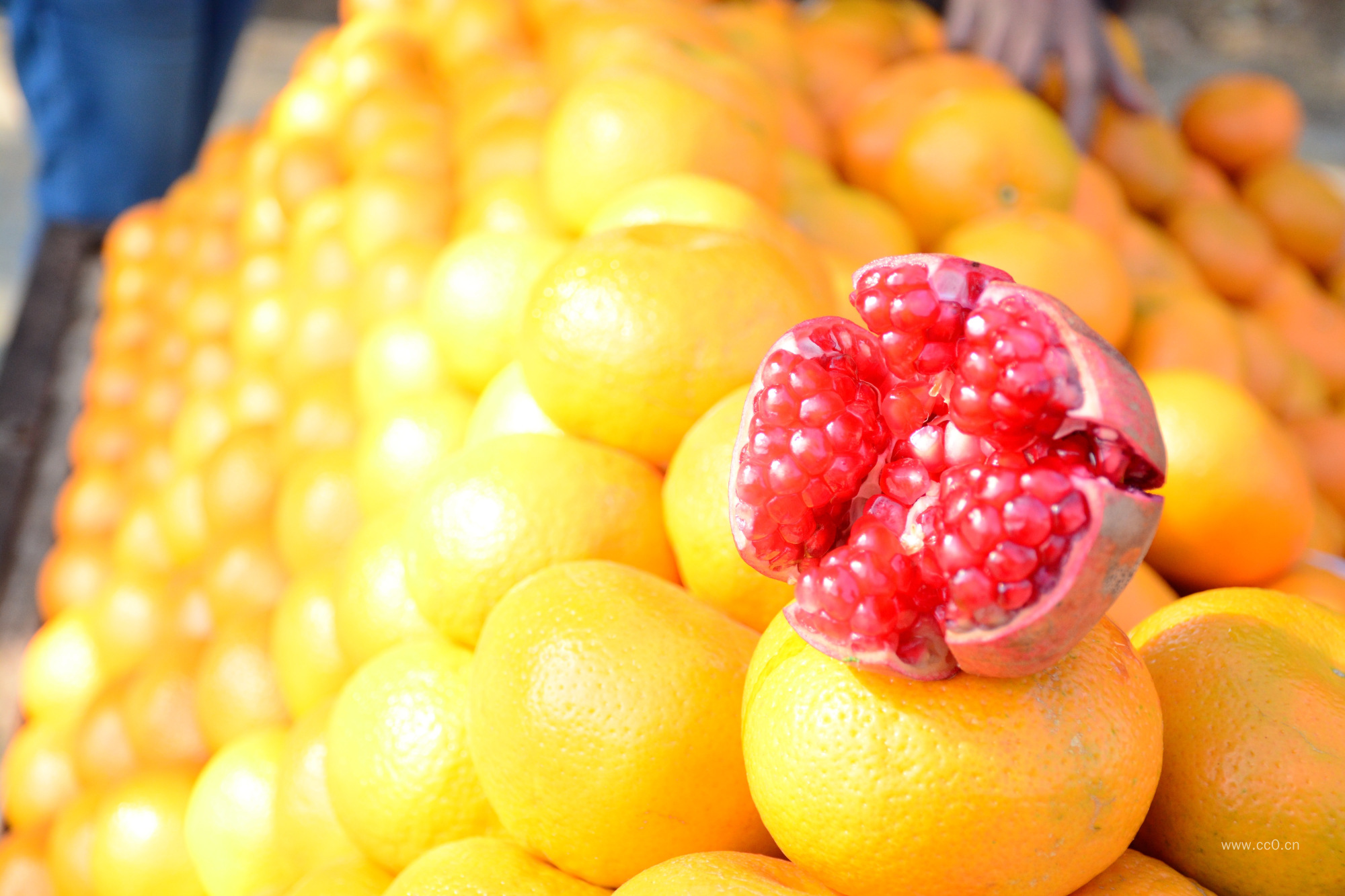 石榴、橙子、水果、柑橘