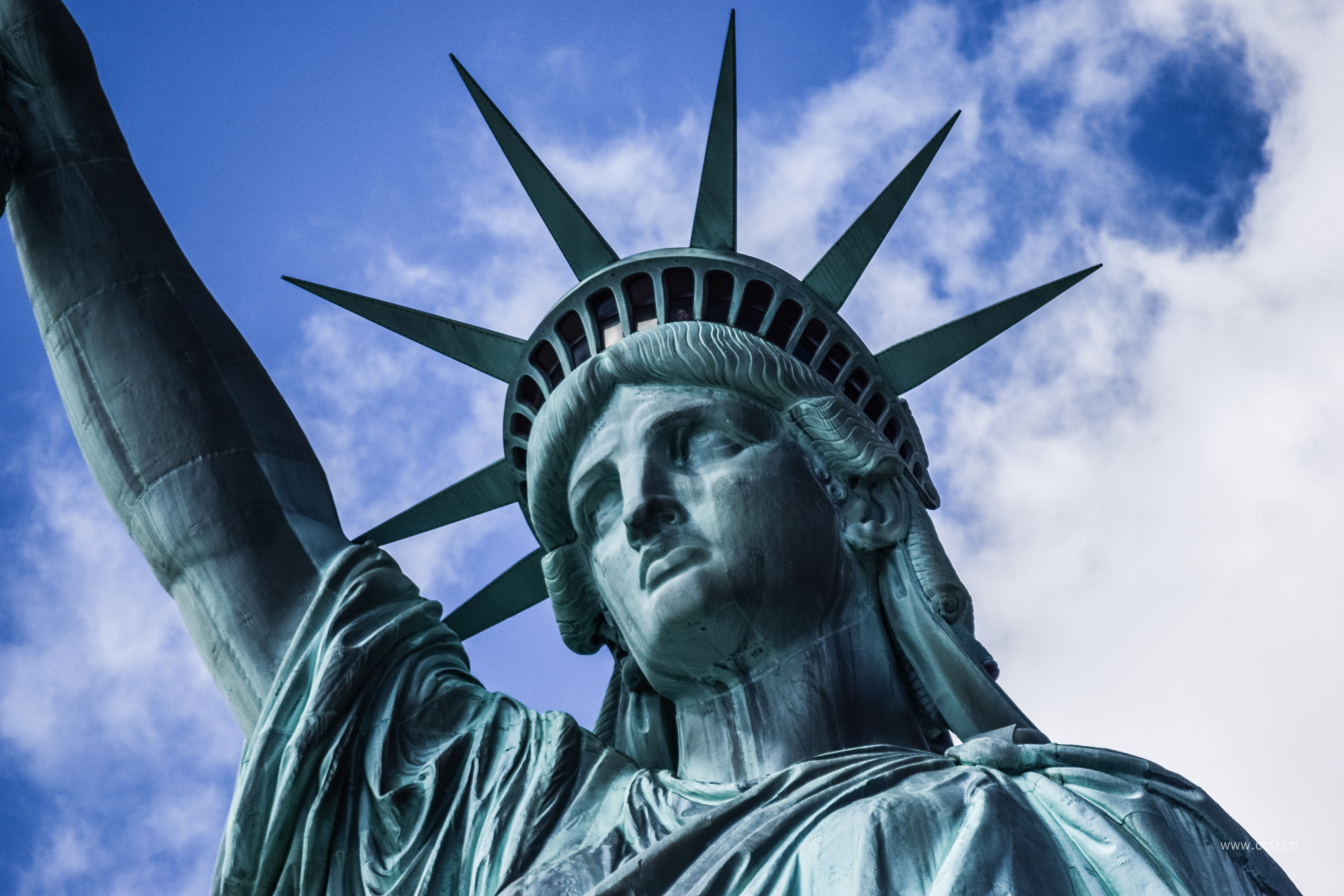 自由女神像头像特写图片