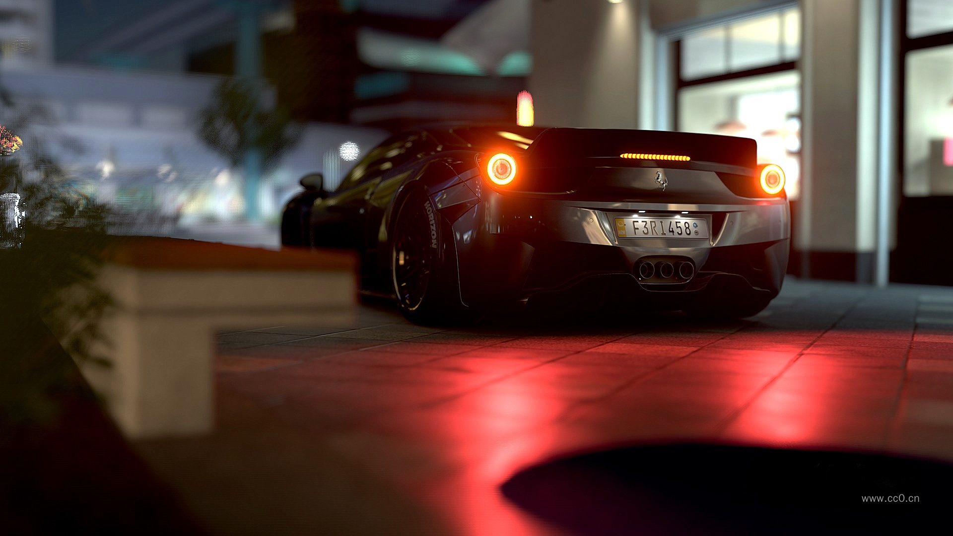 法拉利跑车车尾图片