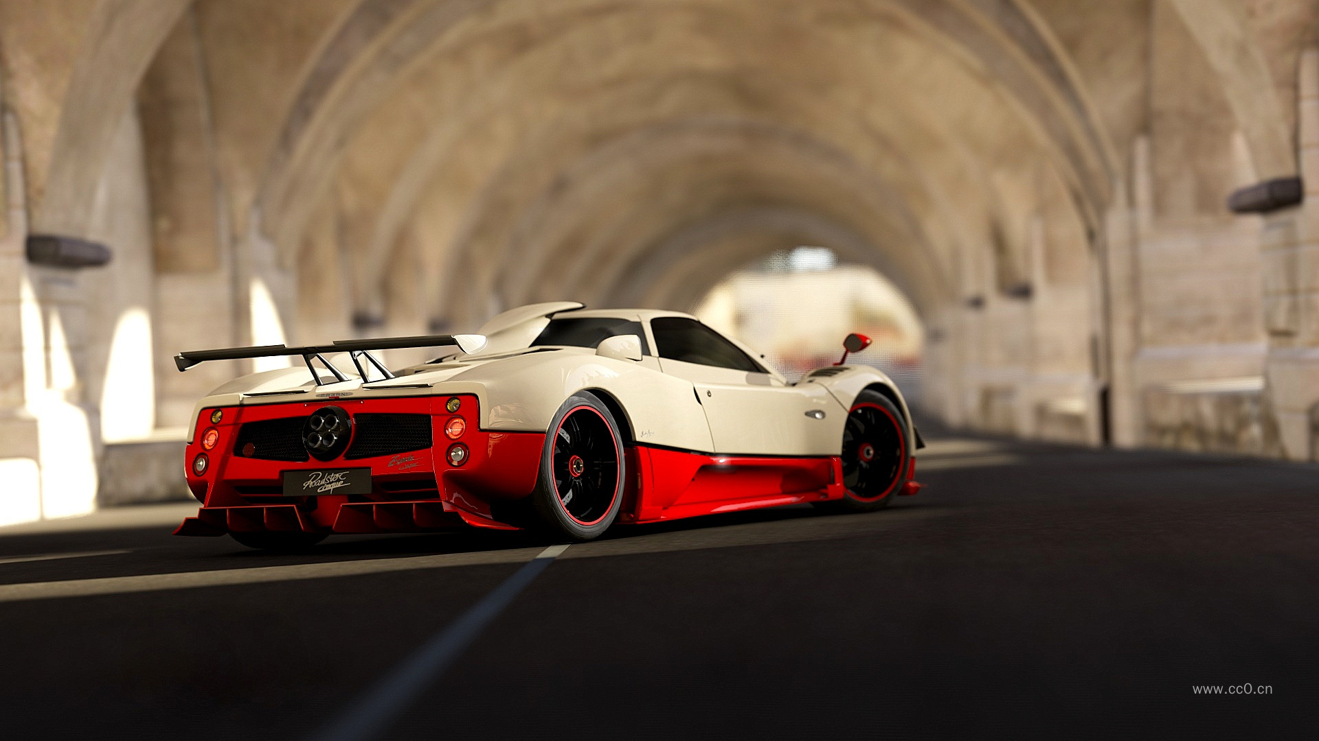 隧道中的跑车图片