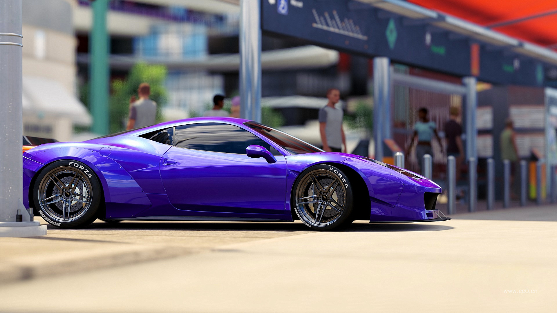 群青色的轿跑跑车图片