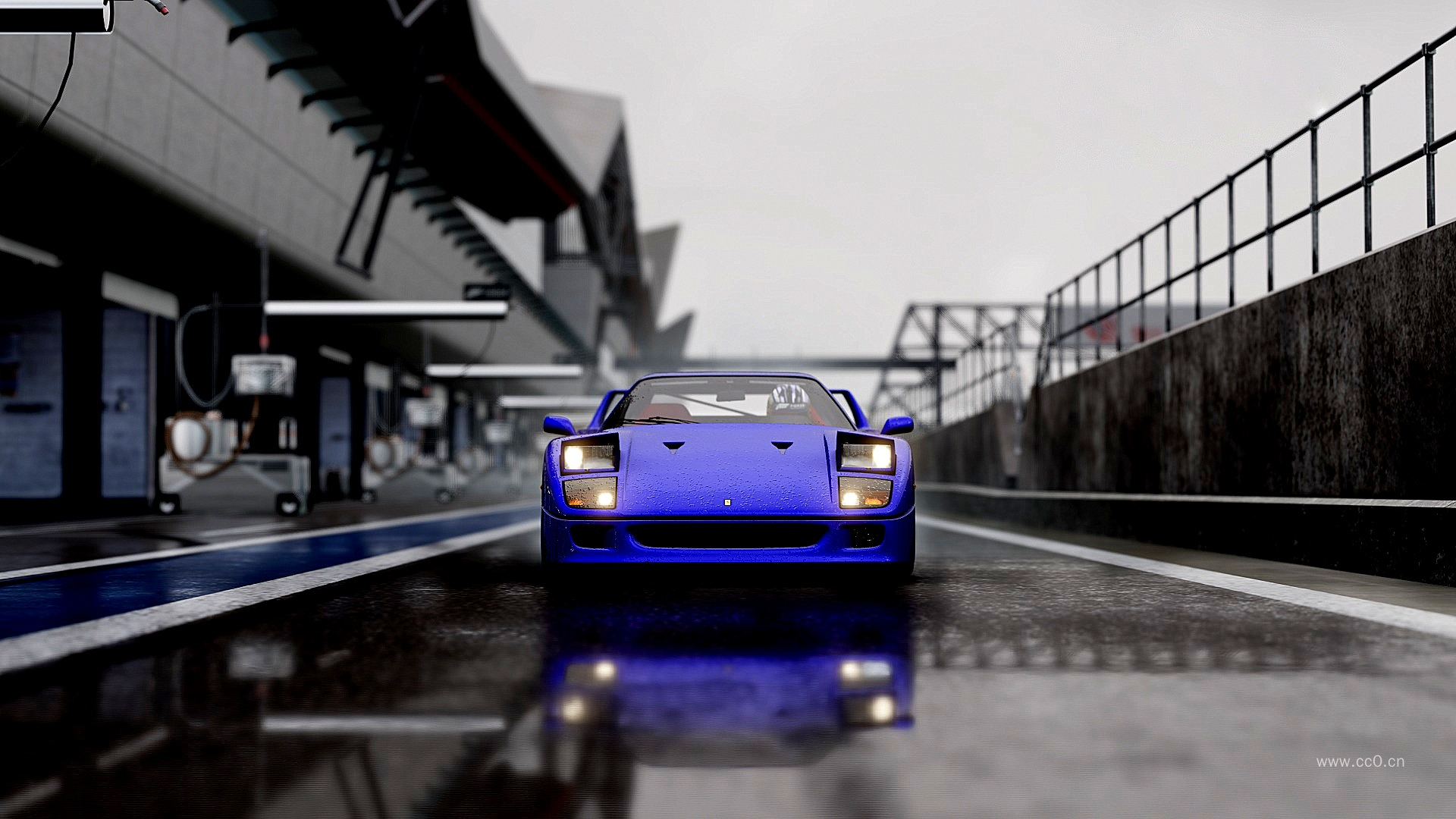 蓝色的跑车图片