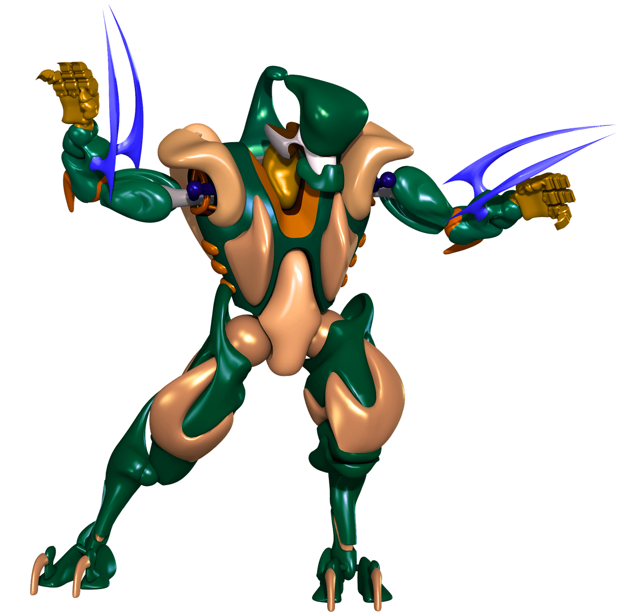 绿色和棕色多色机器人