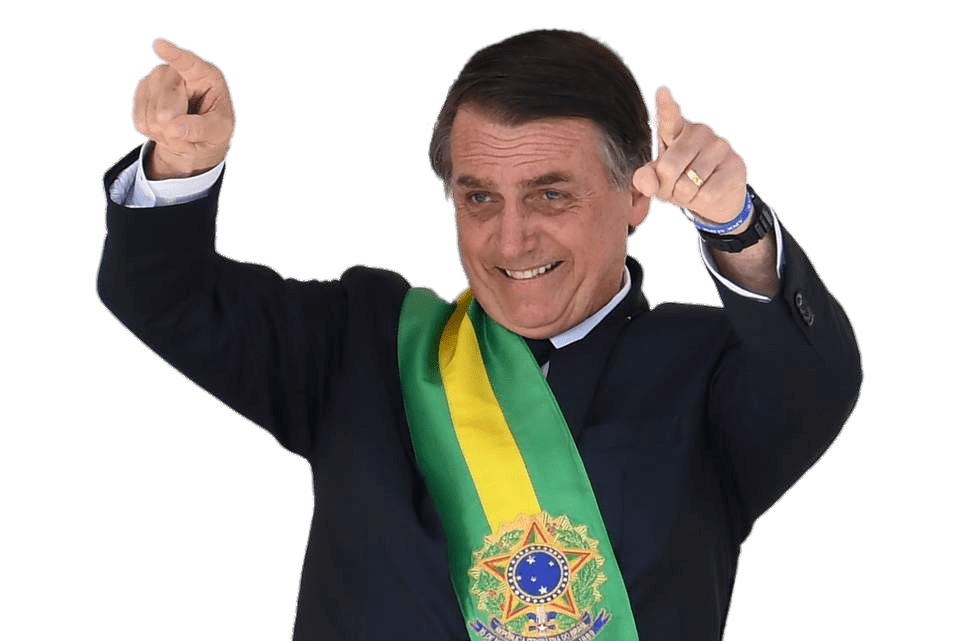 Jair Bolsonaro指着公众