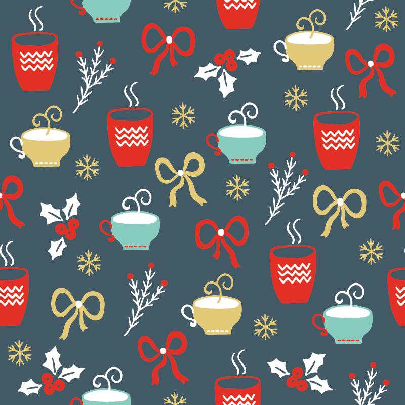 圣诞咖啡与雪花