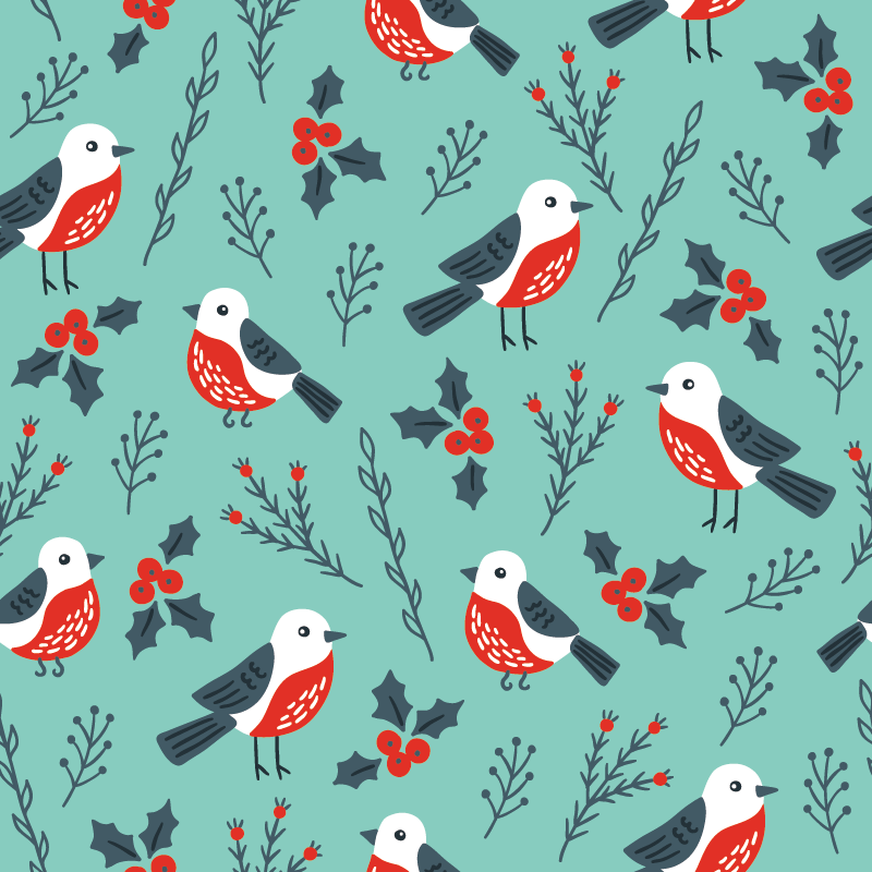 圣诞松果和小鸟